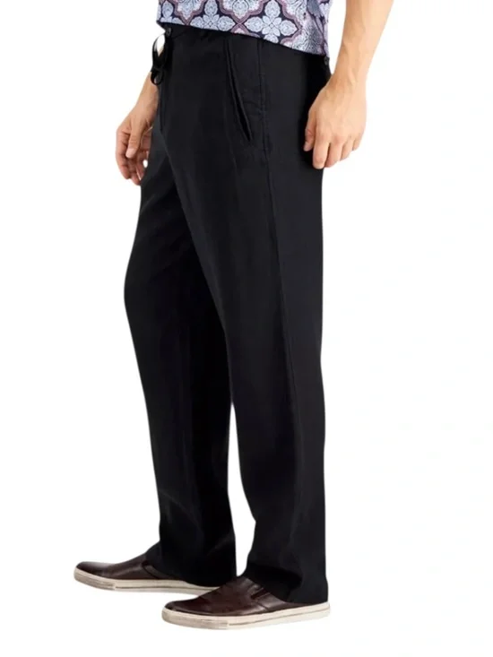 Club Room Men's 100% Linen Pants, Deep Black Lightweight Size XL - NWT - Picture 2 of 4